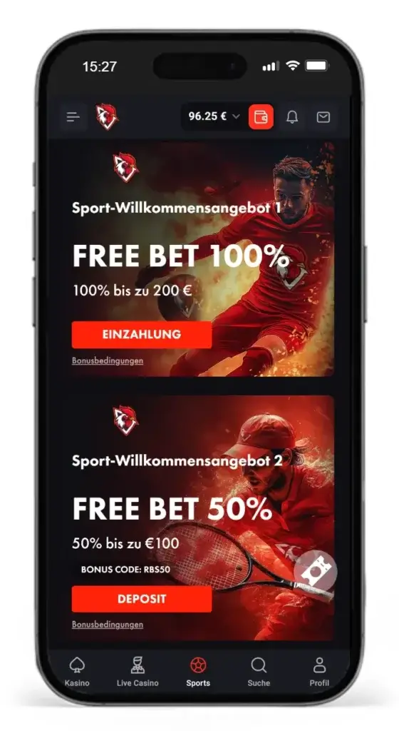 Willkommenbonus von RoosterBet fuer Sportwetten ohne Steuer