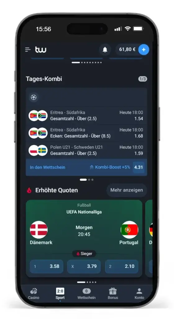 Anbieter fuer Surebets Twin mit vielen Quotenboosts