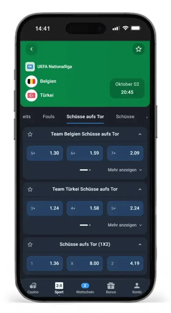 Torschuss Sportwetten bei Twin