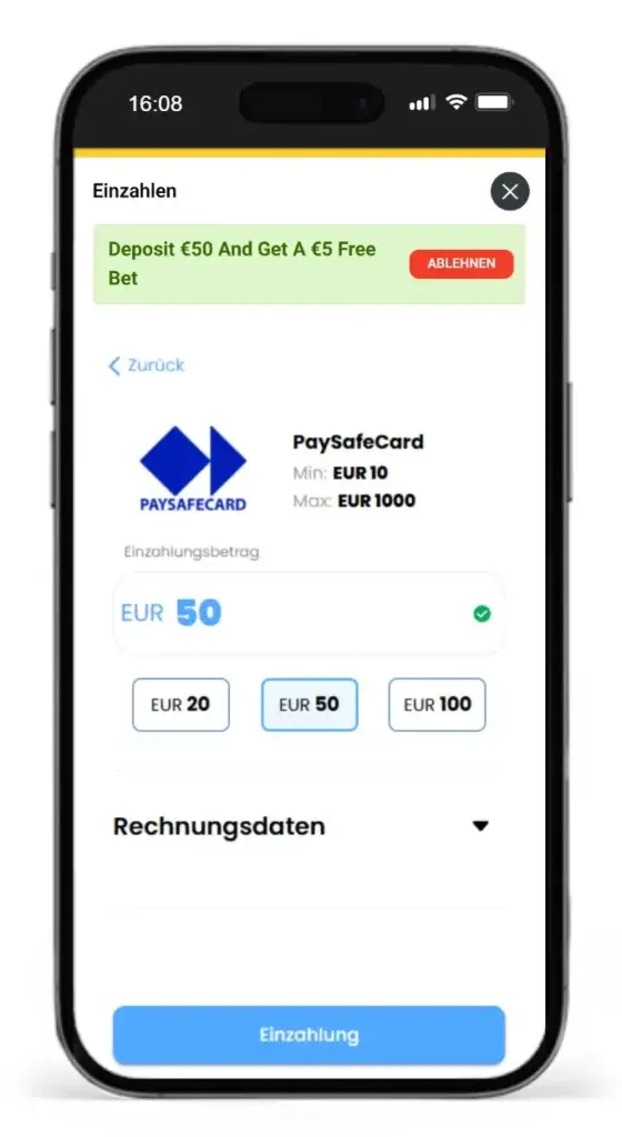 Paysafecard Sportwettenanbieter 1Bet