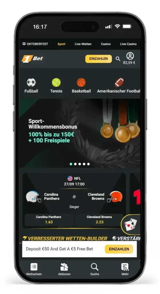 Wetten ohne OASIS bei 1Bet