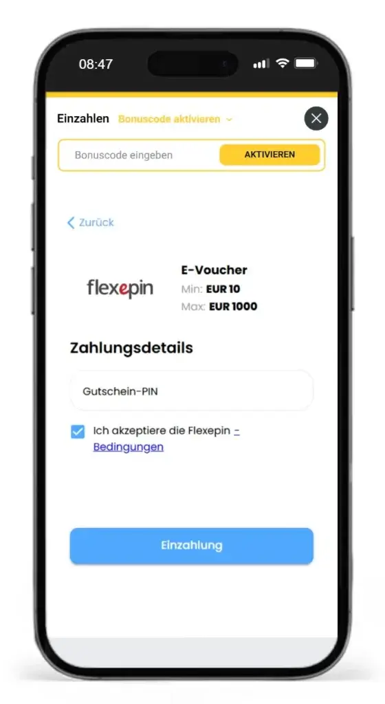 Flexepin Sportwetten bei 1Bet