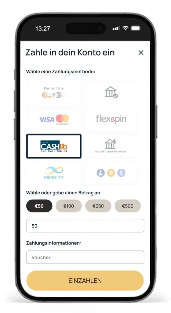 Sportwetten mit CASHlib bei DiceSpin